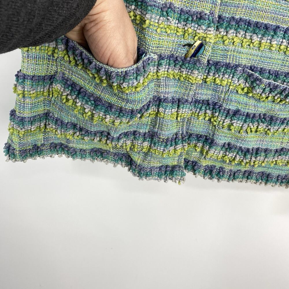 ANU Woven Chenille Tapestry Jacket Blazer Women size Large Button Up Boxy Artsy - Picture 13 of 16
